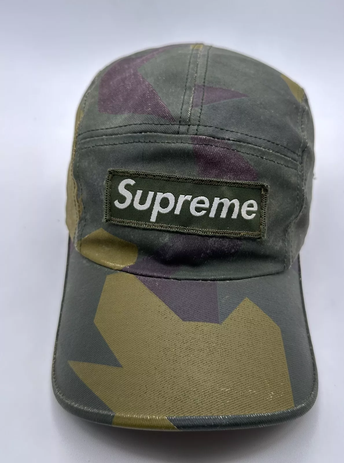 Supreme Vintage 2000 M90 Swedish Camo Splinter Box Logo Fat Patch Cap fabriqué aux États Unis