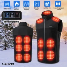 Heated Vest 23 Heating Zones w/ 10000mAh Battery Pack Electric Heating Jacket US