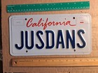 License Plate, California, Vanity: JUS DANS, Just Dan's (car), Dan, Daniel