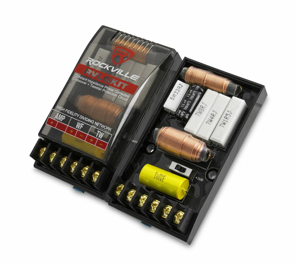 Rockville RVL6KIT 65 800 ВтПара Компонентных автомобильных аудиодинамиков с алюминиевым конусом