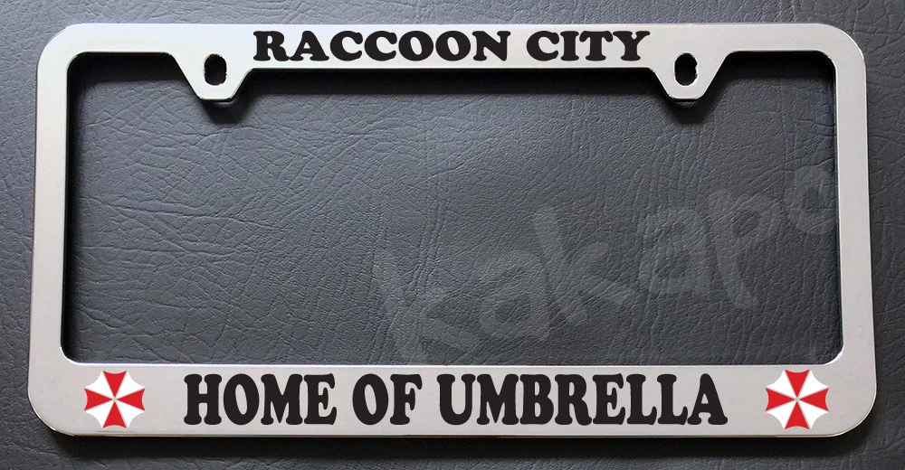 Resident Evil Raccoon City Umbrella Chrome License Plate Frame