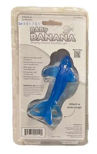 Baby Banana Sharky Infant Toothbrush BR005 Teether Toothbrush Infant Baby - Picture 2 of 2