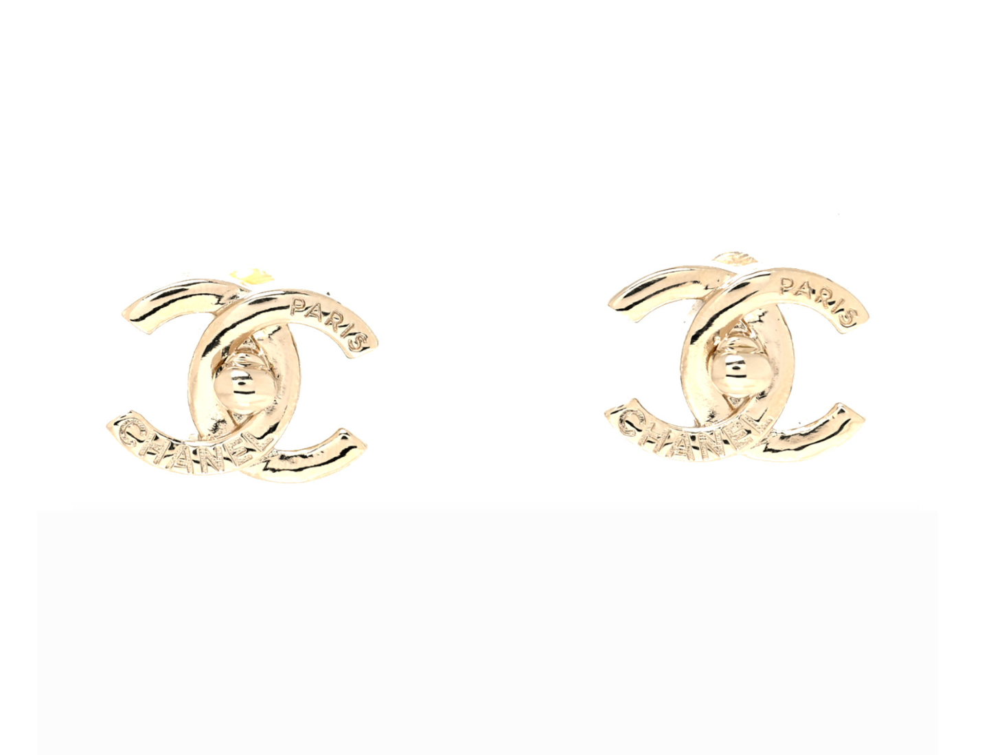 Chanel Gold Turnlock Icon CC Stud Earrings eBay