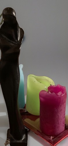 Madre e hijo/Madonna escultura de hierro fundido ennegrecido altura total aprox. 32 cm - Imagen 11 de 16