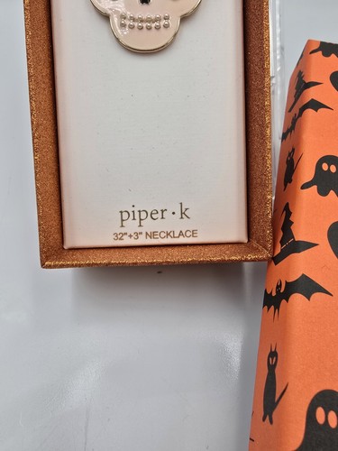Collana Piper K 32" Teschio Zucchero Strass Nuova Halloween Giorno dei Morti - Foto 4 di 4