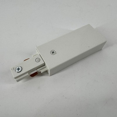 Juno T38WH Trac-Master Track Light End Feed Connector, White - NEW Open Box