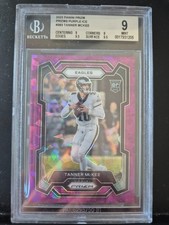 2023 Panini Prizm Rookies Purple Ice Prizm /225 Tanner McKee #383 BGS 9