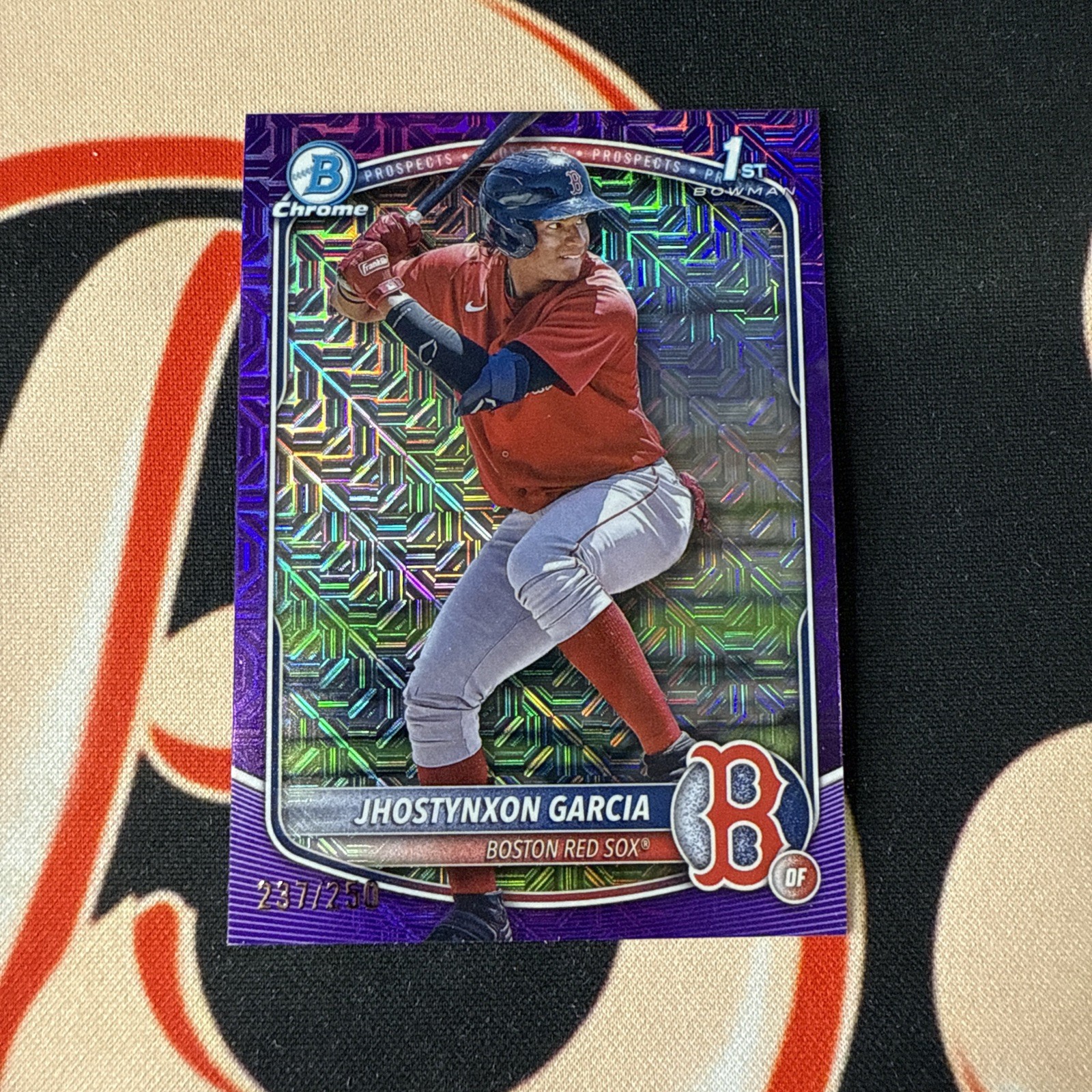 Jhostynxon Garcia- 2025 Bowman Chrome 1st Purple Mojo /250 Red Sox 🔥