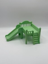 Calico Critters Green Slide Cot Bed Bunk Playset Furniture Stairs and Slide