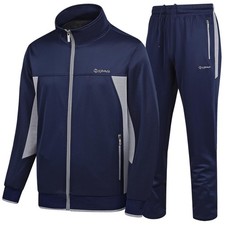 Men's Casual Tracksuit Long Sleeve Sweatsuit Athletic Set Full Zip Running Jo...