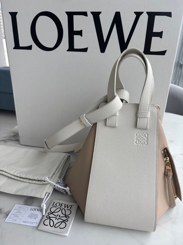 LOEWE Hammock Small Bicolor White Beige Strap Bag Accessories