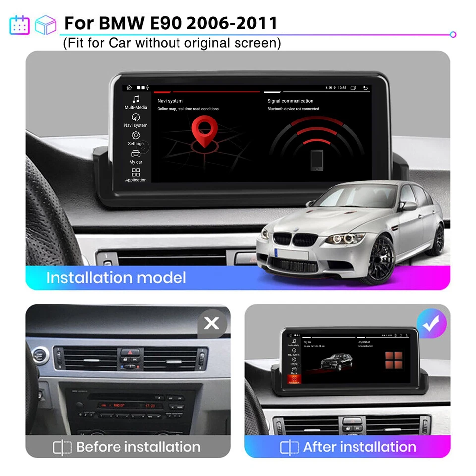 10.25" Android14 Car Stereo Apple CarPlay For BMW 3Series E90 E91 E92 E93 128G - Image 4 of 4
