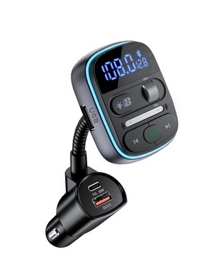 LENCENT Bluetooth FM Transmitter PD 30W, Car Adapter Small, Blue
