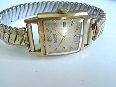 alte Vintage Damen Armbanduhr Tissot Swiss  Handaufzug 20 Mkr. Gold   läuft