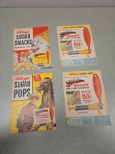 Kellogg's Sugar Pops & Smacks Superman Flying Rocket 1955 paneles delanteros y traseros