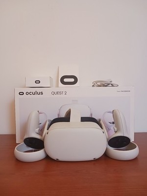 OCULUS META QUEST 2 128GB VR BOX+CONTROLLER+HEFTE+LADEGERÄT