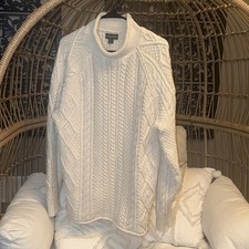 J. Crew Always Vintage Roll Neck Fisherman Cable Knit Oarsman Cream Size Medium