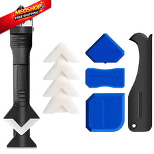 3 in 1 Silicone Caulking Tool Kit-Caulk Remover with 4 Black Blue White 