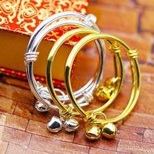 1pc Baby Adjustable Bracelet Bracelet Plated Silver Plated Gold Kid Baby Boy Gir