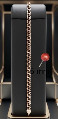 8.5  Bismark Link Bracelet Lobster Clasp -18 k Pink Gold Plated ( 5 mm wide )