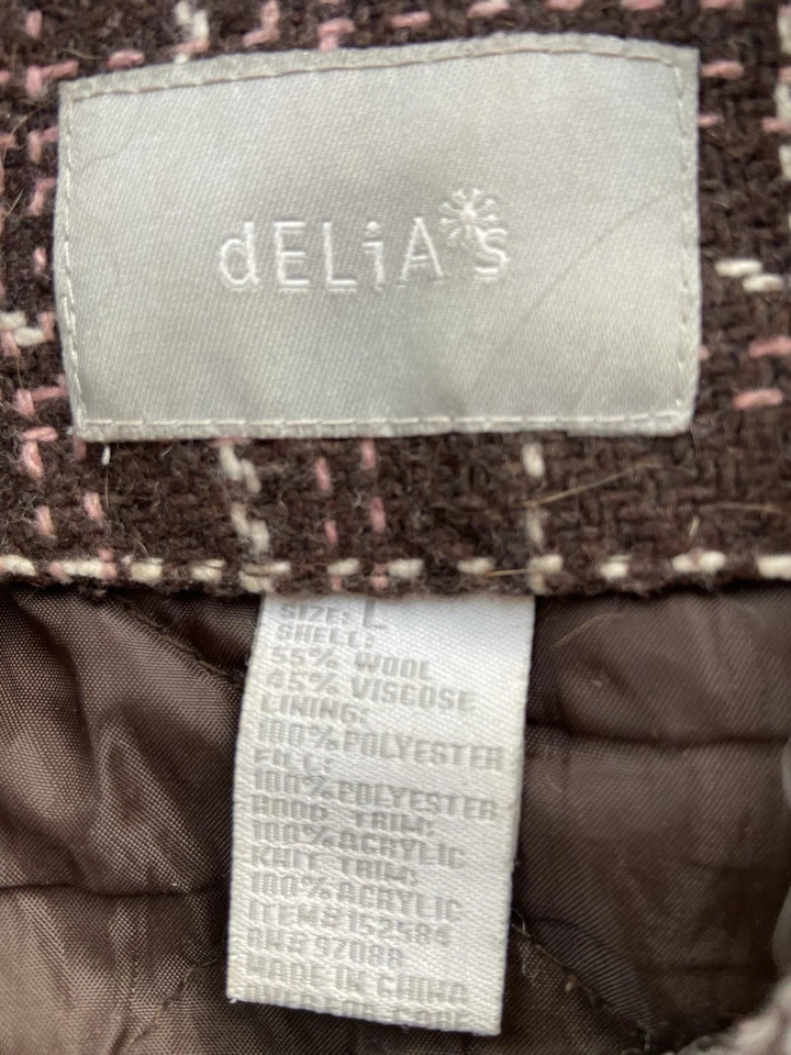 Chaqueta De Colección Y2K Delias A Cuadros Palanca Talla L Con Capucha Preppy Academia despistada Foto 4 de 4