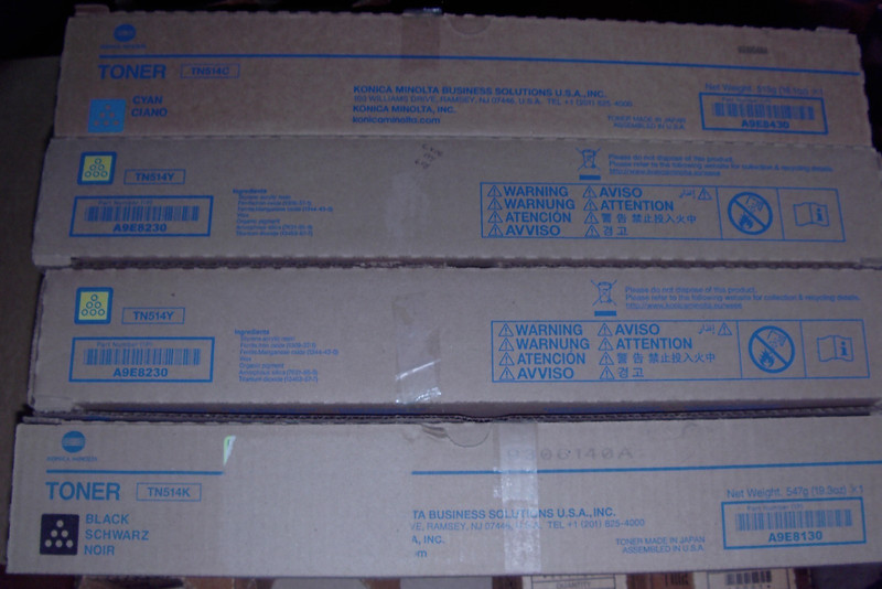 Konica Minolta   1 TN514K Black   2 TN514Y Yellow   1 TN514C Cyan Toner New