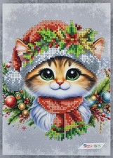 Little Cat Bead Embroidery Kit DIY Craft Kit Needlepoint Beadwork b141