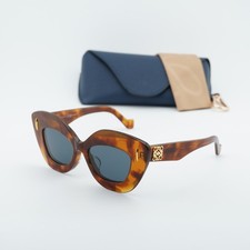 Loewe LW40127F 53V Shiny Havana/Blue 48-18-140 Sunglasses New Authentic