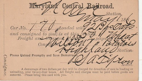 Baltimora MD Maryland Central Railroad 1886 cartolina postale UX8