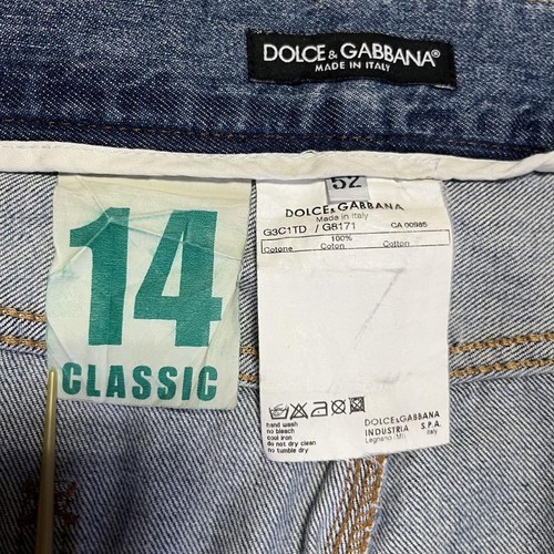 Dolce & Gabbana Men Destroy Denim Peace Mark Crash Denim Pants 52 Indigo Blue - Picture 6 of 24