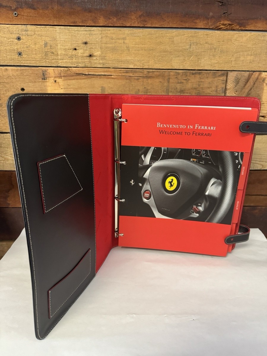 Ferrari フェラーリ バインダー ファイル レッド Rare Ferrari Owners Portfolio Black Red Leather Binder 458