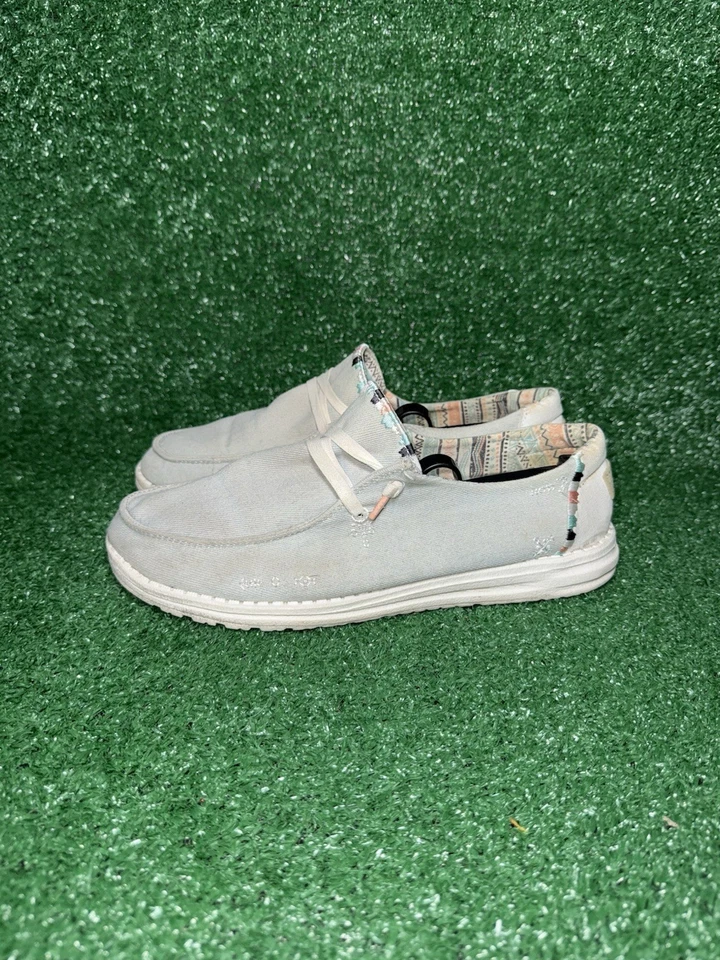 Hey Dude Wendy Boho Jeans Leve Feminino Tamanho 11 Casual Sapato Pão Confortável - Imagem 4 de 4