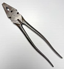 Vintage Unbranded "10 Long Fencing Pliers with Decorative Grips Nice Tool