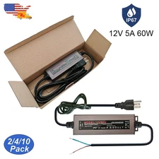 12V 5A Led Power Supply 60W IP67 Waterproof AC 110V To DC 12V Outdoor Adapter