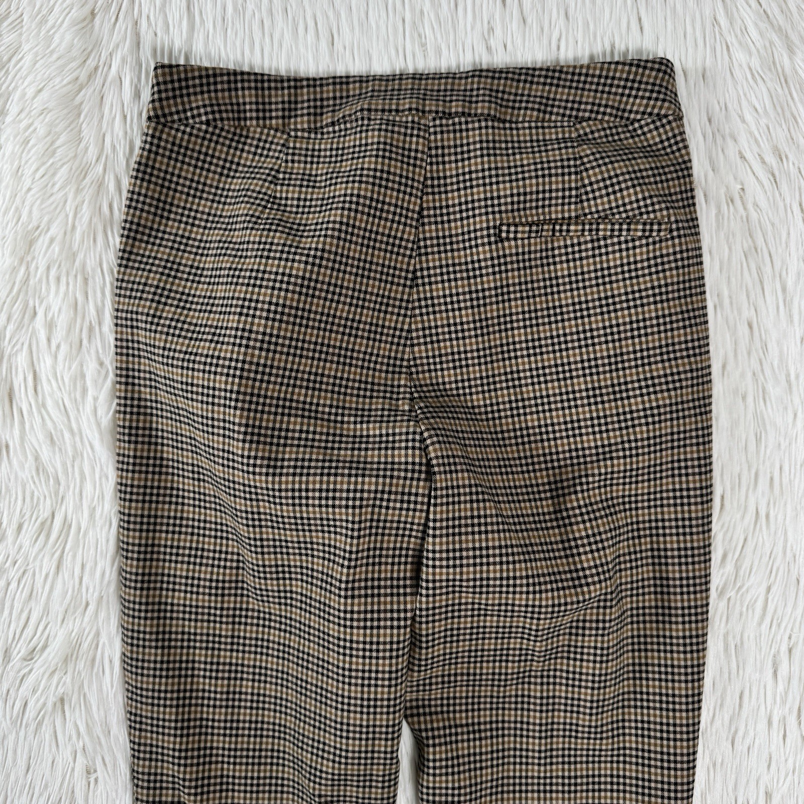 Zara Basic Tan Checked Mid-Rise Flat Front Slim L… - image 22