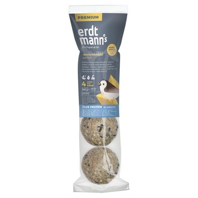 Erdtmanns Meisenknödel 4 Stück PLUS PROTEIN ohne Netz für Wildvögel