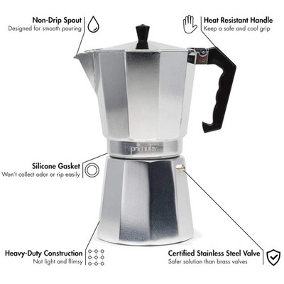 Aluminum Moka Pot for Italian Café, Silver