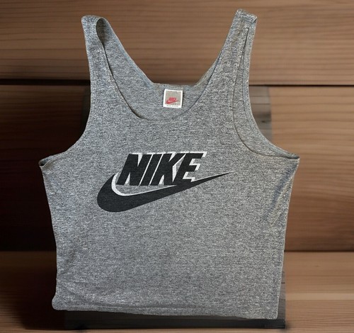 Vintage 80s Nike Tank Top Single Stitch Muscle Shirt Running Swoosh Men Sz L USA