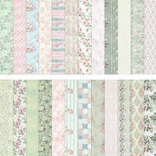 12x12 Inch Scrapbook Paper Pink and Green Floral Pattern, 24 Sheets/24 Design...