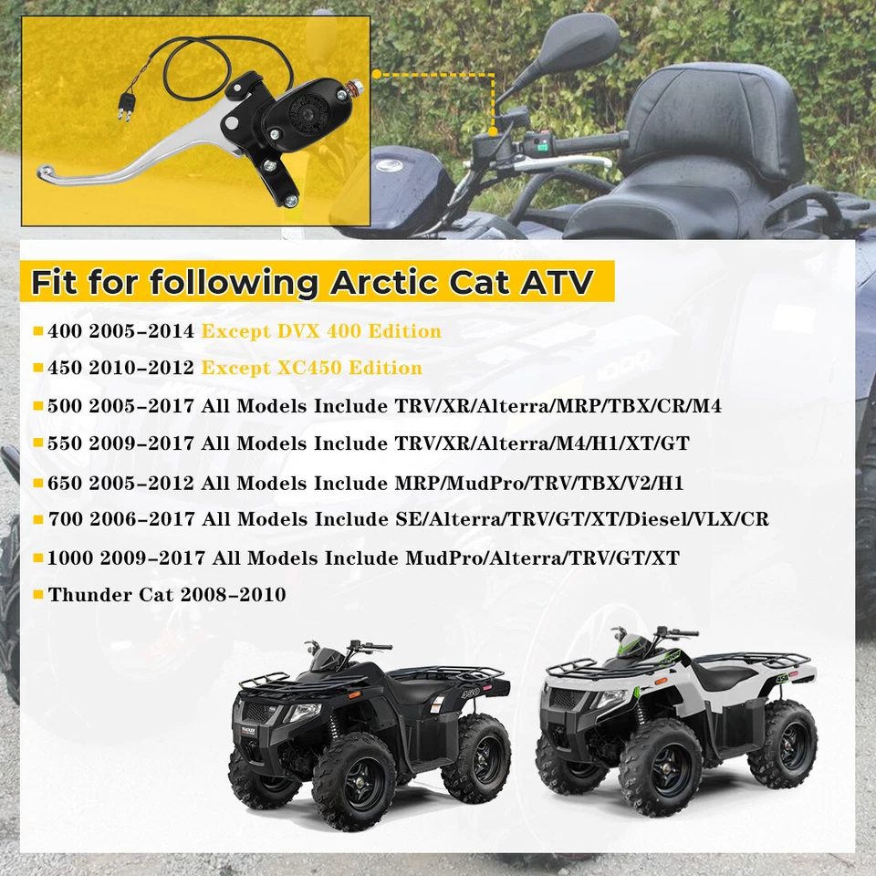 Cilindro maestro de freno delantero con interruptor de luz de freno para Arctic Cat 400 450 500 550 Foto 3 de 4