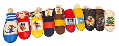 Disney Mickey Goofy & Donald 80s Gloves (10 Pack) Ages 4-7 NWT Salesman Samples
