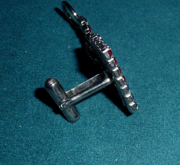 Patriotic Cufflinks Flag Rectangular Red White Bl… - image 9