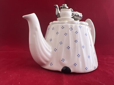 Cardew DESIGN カーデュー ティーポット ENGLAND製 Cardew Design England Victorian Table Blue and Cream 5”x4” Mini