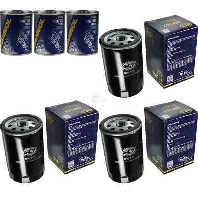 3x Original SCT Ölfilter SM 107 + 3x SCT Motor Flush Motorspülung