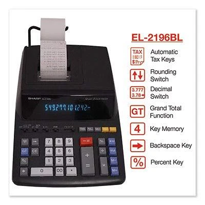 Black 12 Digit Calculator with Fast Tape Printing Clock Calendar Functions - Image 2 of 4