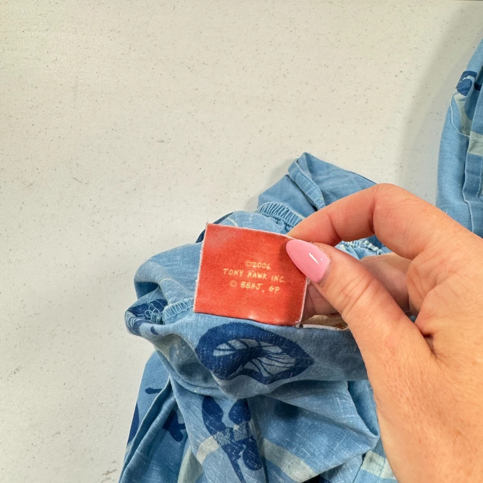 Tony Hawk Franco Sábana Ajustable Azul Completo Mezcla Algodón Skateboarding Foto 3 de 4