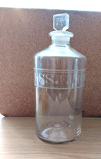 antique apothecary jar etched