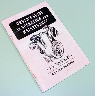 #ad Clinton 1600 2500 4 Cycle Engines Service Owners Operators Manual Maintenance $12.97