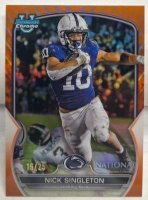 Nick Singleton 2023 Topps Bowman Chrome U National Orange Refraktor #' D 16/25