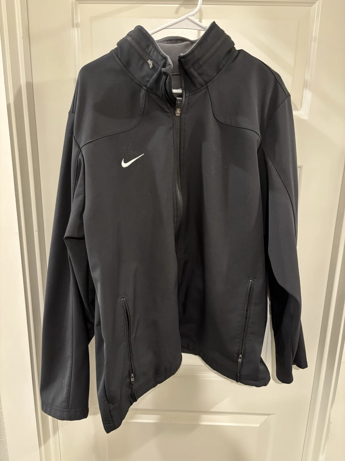 Nike Fleece Lined Coat With Packable Hood Black XXL